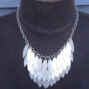 Silver Waterfall Statement Necklace w/ Extender